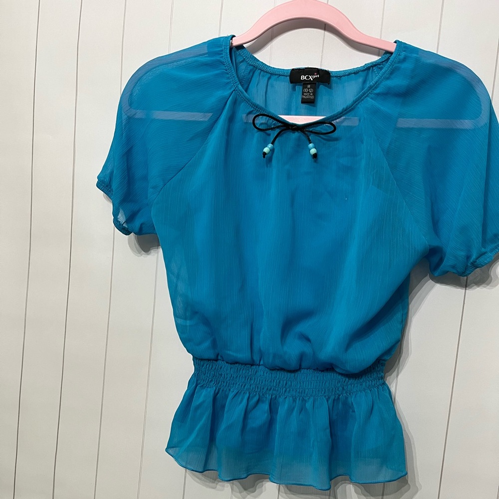 Blue girl's blouse size 10-12